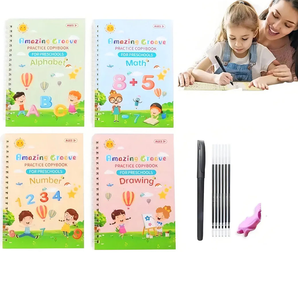 4 Libros De Practica caligrafía Niños